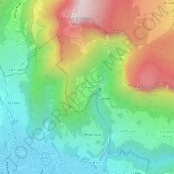 Carte topographique Lovettaz, altitude, relief