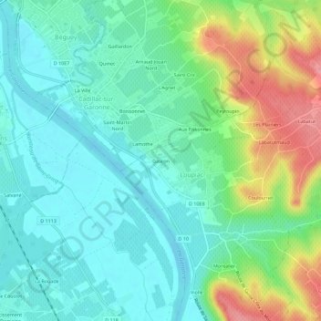 Carte topographique Gascon, altitude, relief