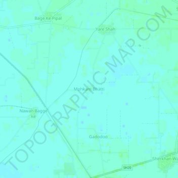 Carte topographique Mohkam Bhatti, altitude, relief