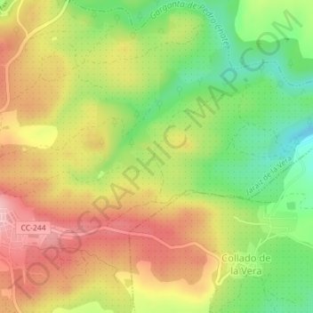 Carte topographique Los Leales, altitude, relief