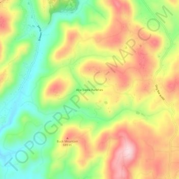 Carte topographique Alta Sierra Ranches, altitude, relief