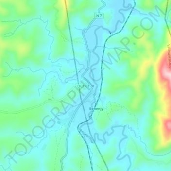 Carte topographique Behenjy, altitude, relief