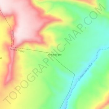 Carte topographique Addi Gedged, altitude, relief