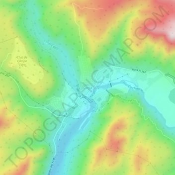 Carte topographique Coya, altitude, relief