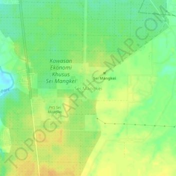 Carte topographique Sei Mangkei, altitude, relief