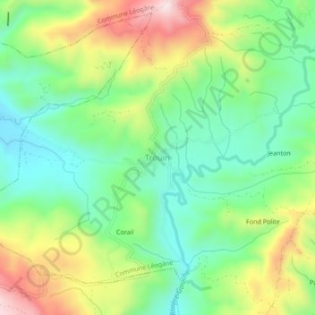 Carte topographique Trouin, altitude, relief