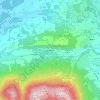 Carte topographique Mittelstallau, altitude, relief
