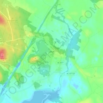 Carte topographique Ostvik, altitude, relief