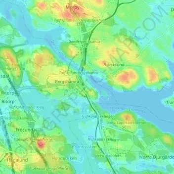 Carte topographique Stocksundstorp, altitude, relief