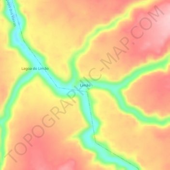 Carte topographique Limão, altitude, relief