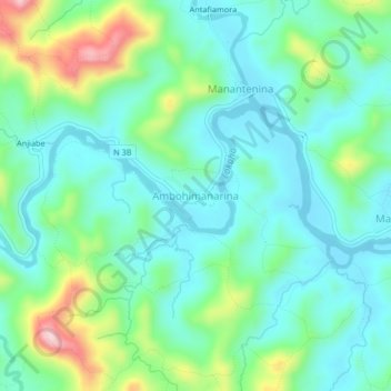 Carte topographique Ambohimanarina, altitude, relief