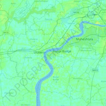 Carte topographique Pujali, altitude, relief