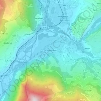 Carte topographique Le Plan de Phazy, altitude, relief