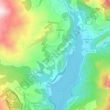 Carte topographique Tramacastilla de Tena, altitude, relief