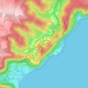 Carte topographique Bulgo, altitude, relief