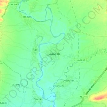 Carte topographique Nong Muang Khai, altitude, relief