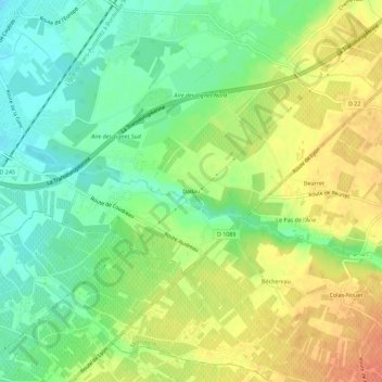 Carte topographique Dallau, altitude, relief