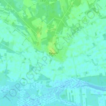 Carte topographique Byrum, altitude, relief
