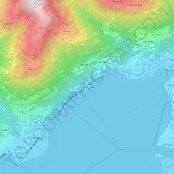 Carte topographique Cinque Case, altitude, relief