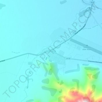 Carte topographique Omarama, altitude, relief