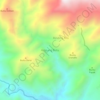 Carte topographique Ampang Batu, altitude, relief