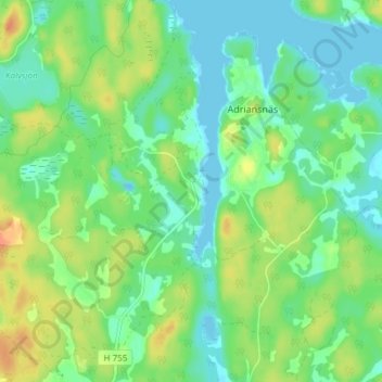 Carte topographique Flivik, altitude, relief