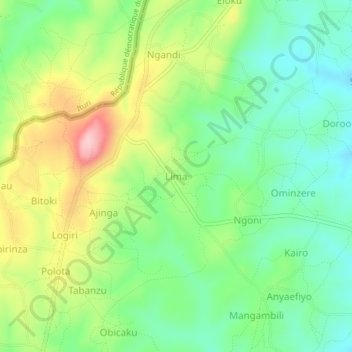 Carte topographique Lima, altitude, relief