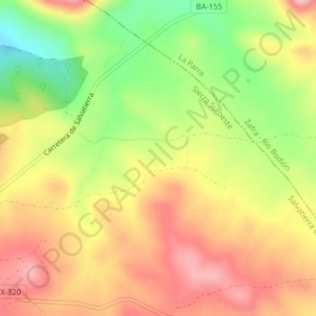 Carte topographique Salvatierra, altitude, relief