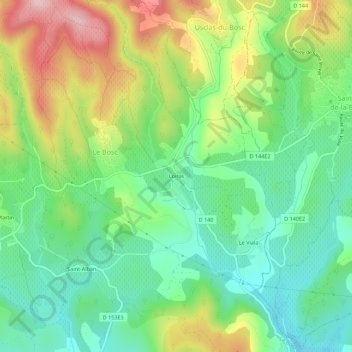 Carte topographique Loiras, altitude, relief