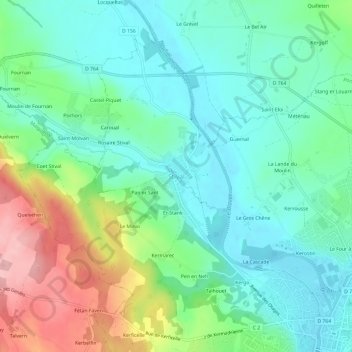 Carte topographique Stival, altitude, relief