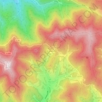 Carte topographique Birkenbuck, altitude, relief