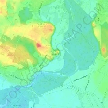 Carte topographique Gourdan, altitude, relief