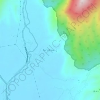 Carte topographique Tadokkong, altitude, relief