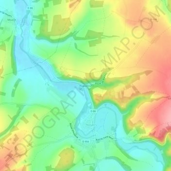Carte topographique Risquetout, altitude, relief