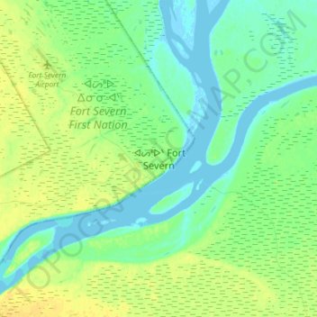 Carte topographique Fort Severn, altitude, relief
