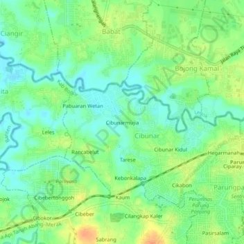 Carte topographique Cibunarmujia, altitude, relief