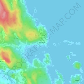 Carte topographique Juniskär, altitude, relief