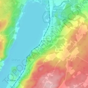 Carte topographique Sparsör, altitude, relief