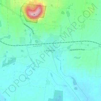 Carte topographique Dunnstown, altitude, relief