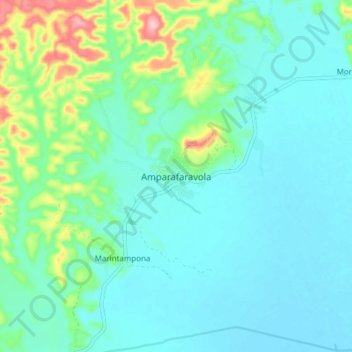 Carte topographique Amparafaravola, altitude, relief