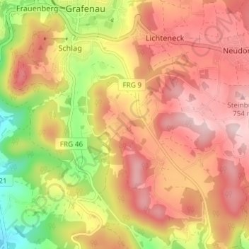 Carte topographique Liebersberg, altitude, relief