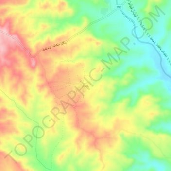 Carte topographique تەلوار, altitude, relief