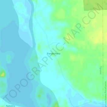 Carte topographique Pandochicta, altitude, relief