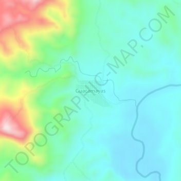 Carte topographique Guacamayas, altitude, relief