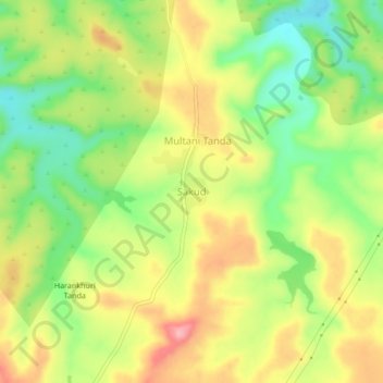 Carte topographique Sakud, altitude, relief