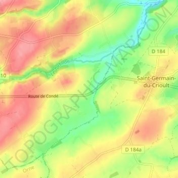 Carte topographique Le Petit Cagny, altitude, relief