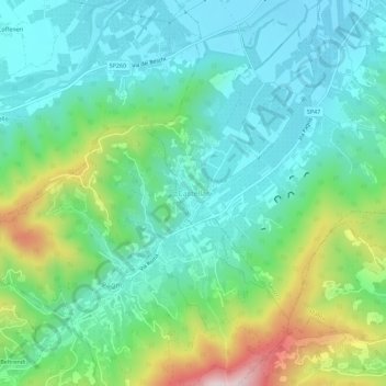Carte topographique Castellar, altitude, relief
