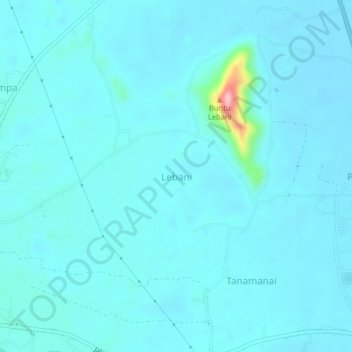 Carte topographique Lebani, altitude, relief