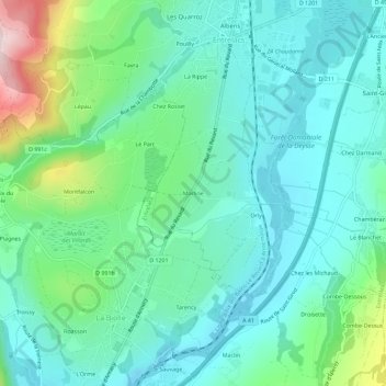 Carte topographique Marline, altitude, relief