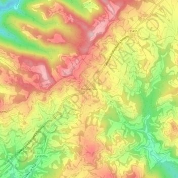 Carte topographique l'Hostal Nou, altitude, relief